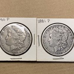 2  MORGAN SILVER DOLLARS