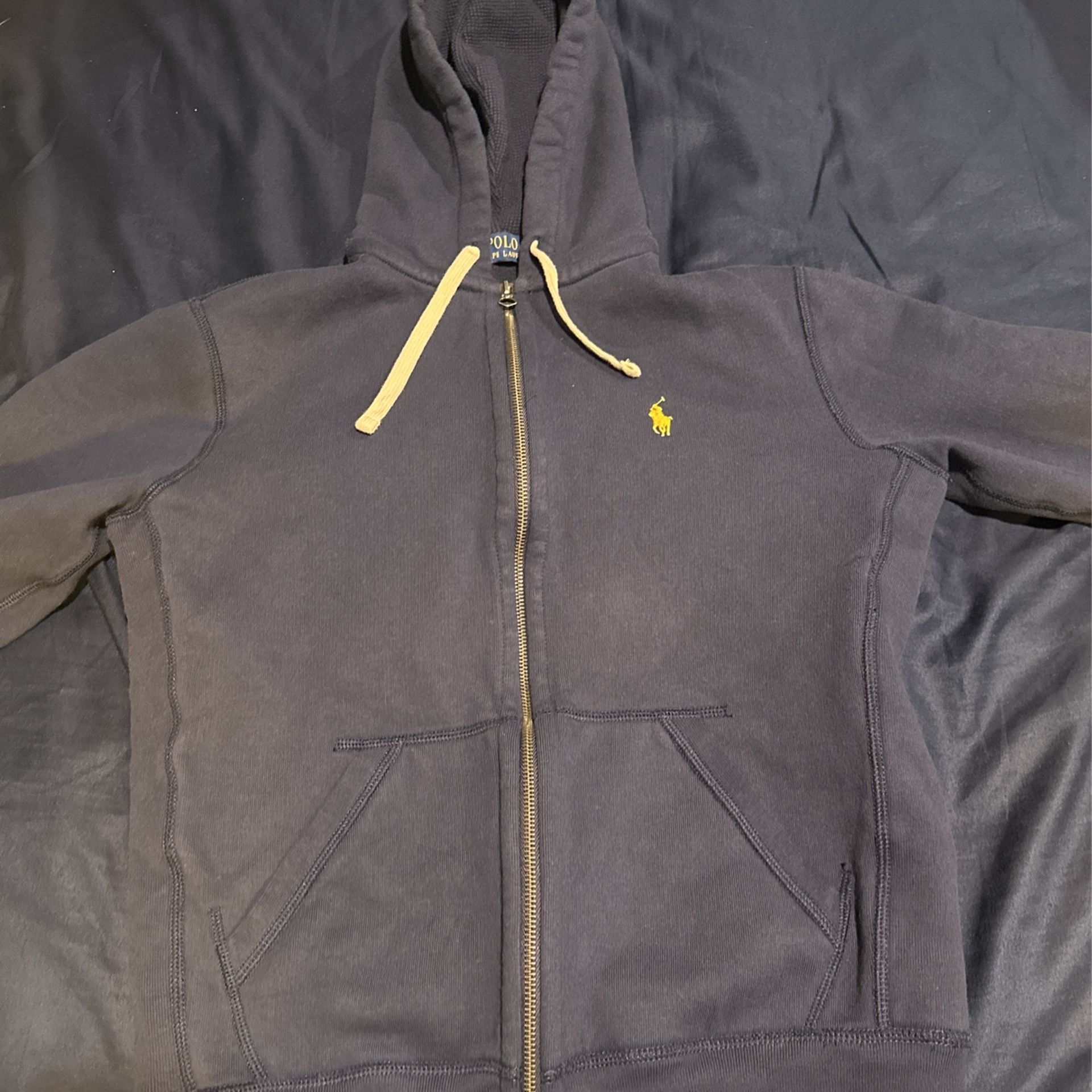 Polo Ralph Lauren Zip Up Hoodie Navy - Size Small