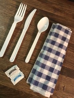 Plastic Picnic Utensils Packets (50x)
