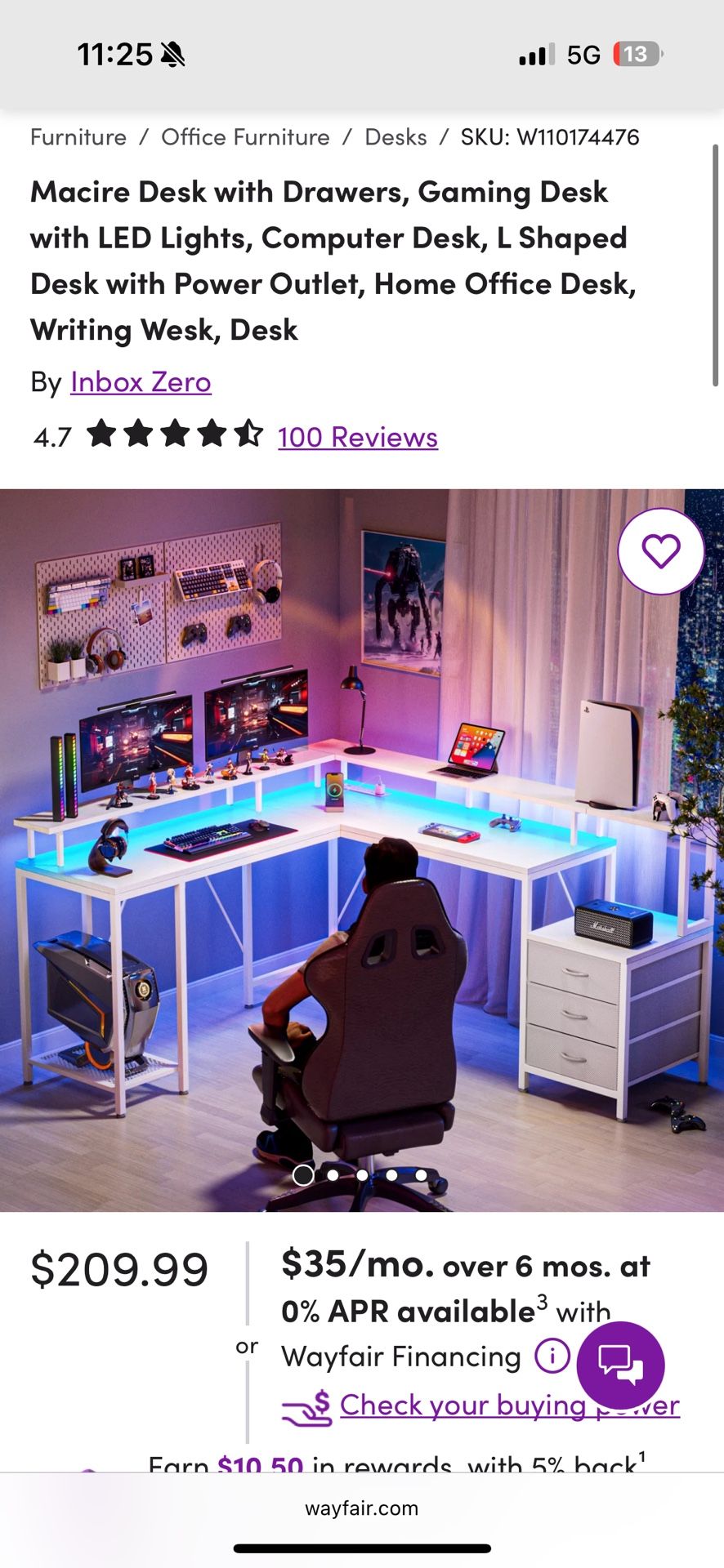 Like New Gaming Desk