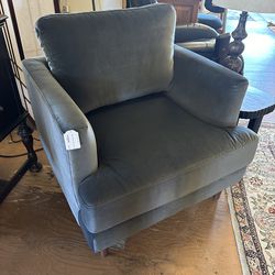 Grey Velveteen Accent Chair