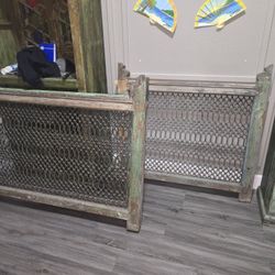 antique black iron and mohagany railing