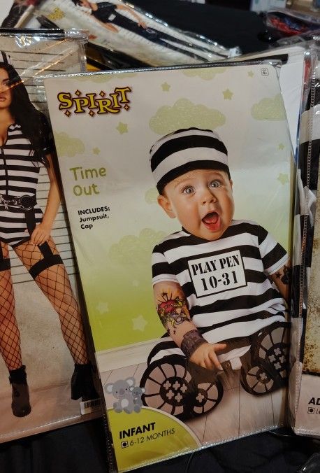 Baby Jailbird Costume..New. 6 to 12 Months