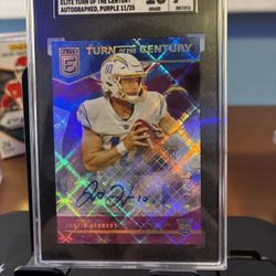 2020 Panini Chronicles Justin Herbert Elite Turn Of The Century Auto /25 SGC9 RC
