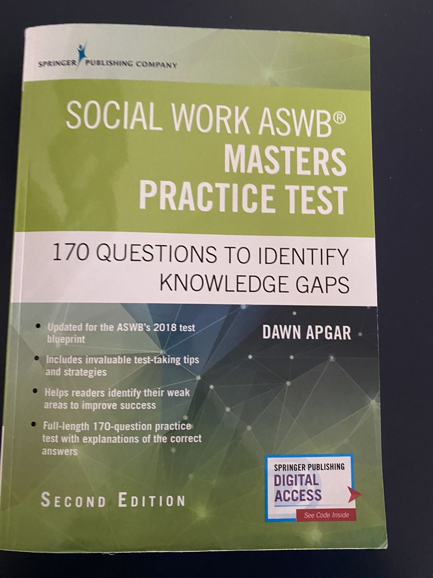 ASWB Masters practice test book.