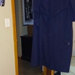 Long Navy Blue Maxi Coat
