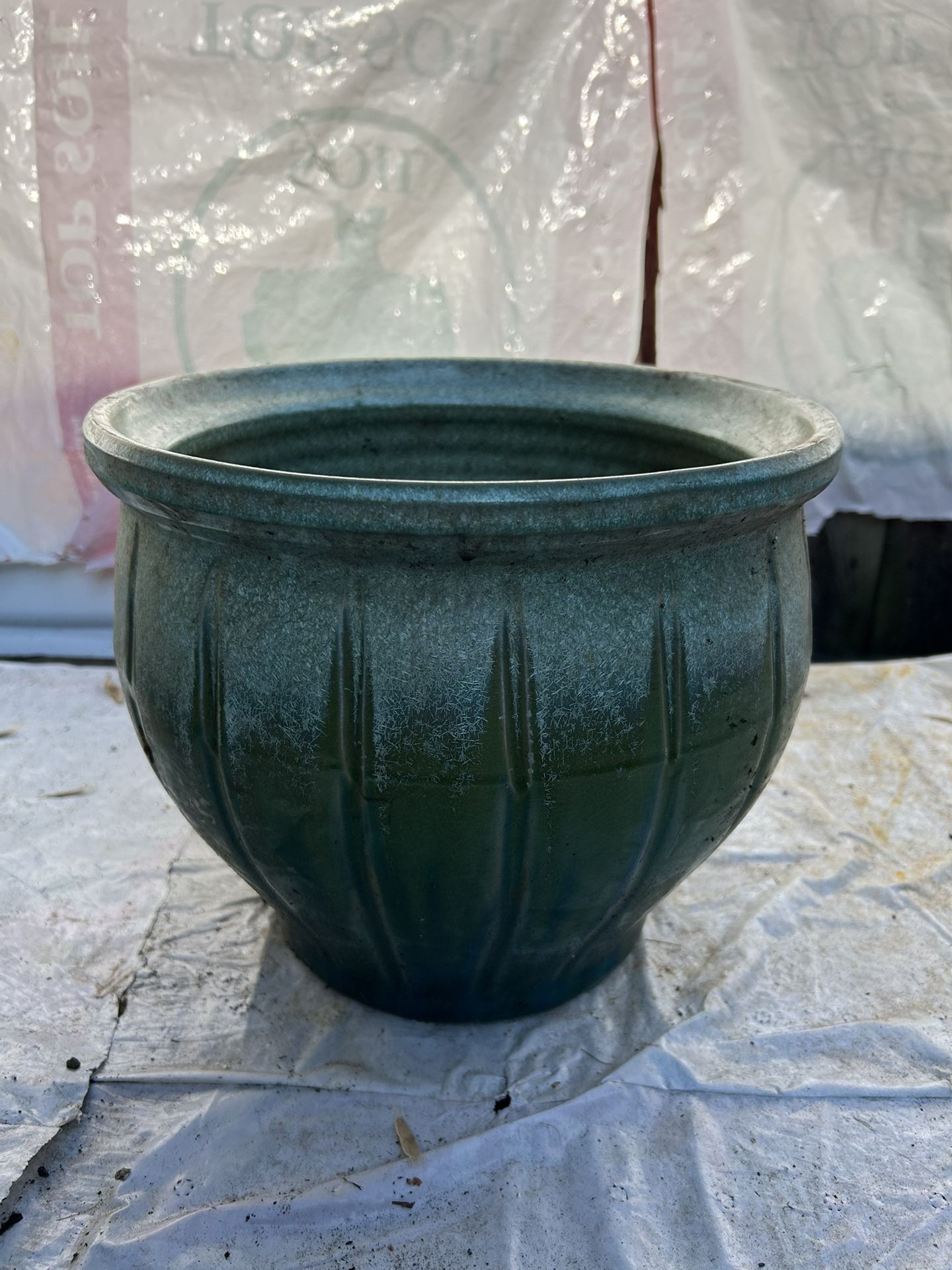 Glazed Ceramic Planter Pot 11.5” Diameter x10”H