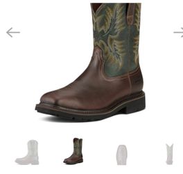 Ariat Western Cowboy Boot Brown and Green