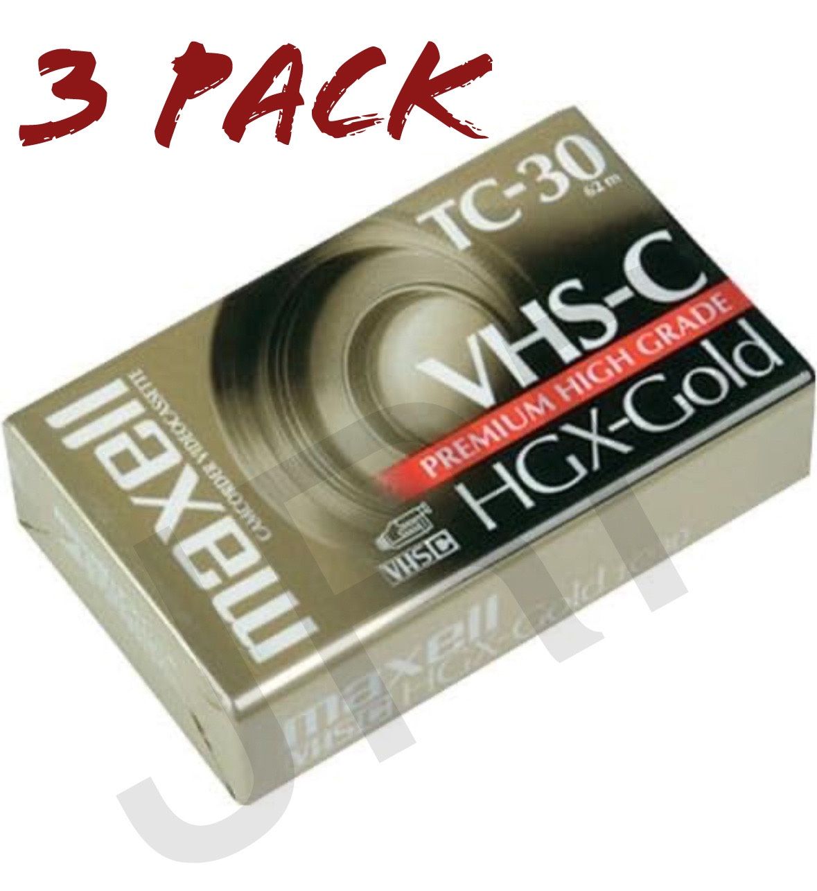 3 Pack Maxell MAX203010 High Grade VHS-C Videotape Cassette