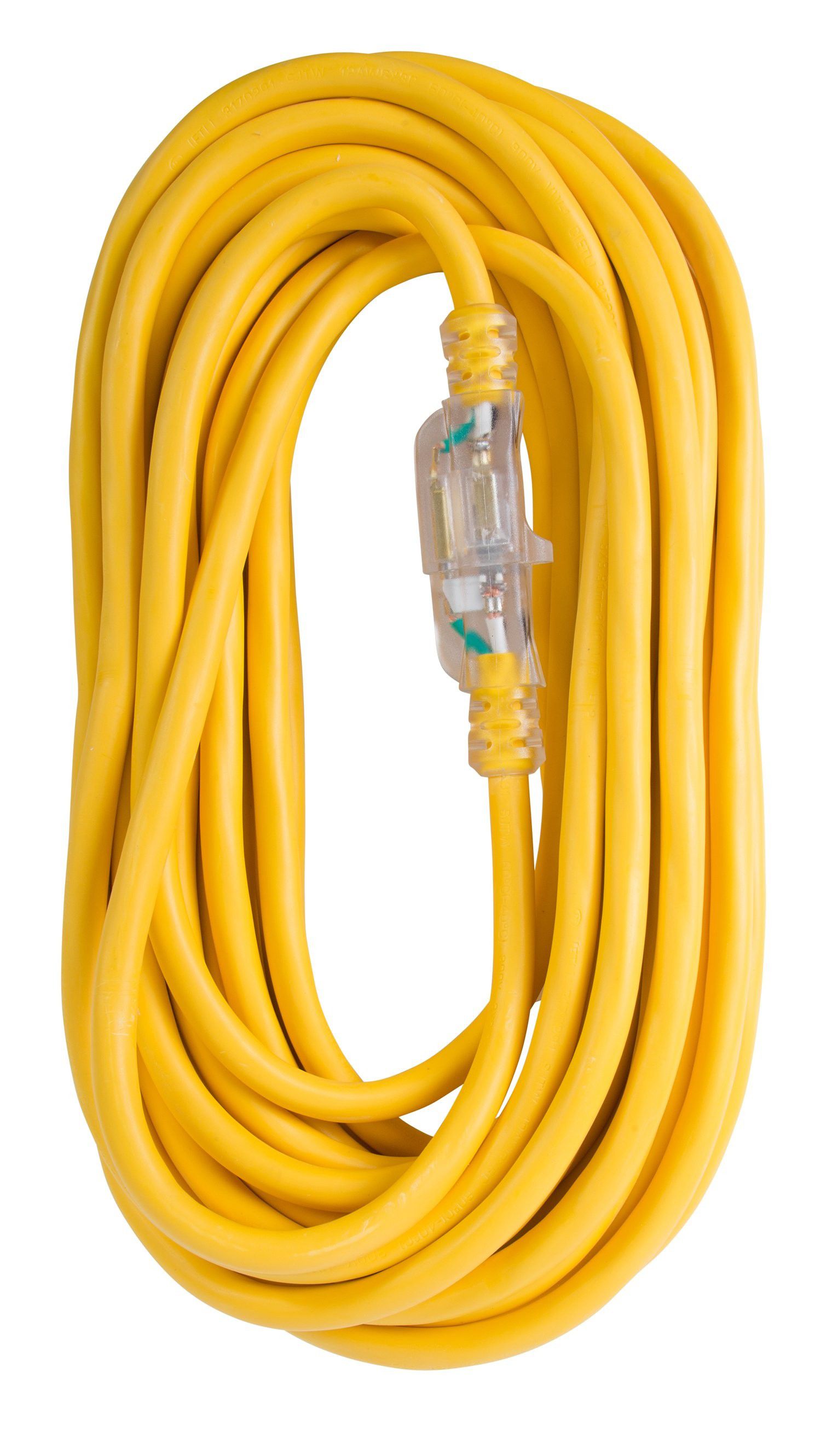 Extension Cord 100ft SJTW Yellow 12/3 Lighted End (OC100123LT)