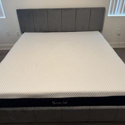 King Size Velvet Bed Frame – Gray, Stylish & Comfortable