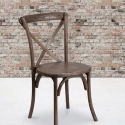 New - Wood Cross Back Bistro Style Chair