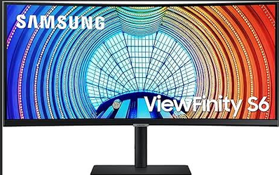 SAMSUNG 34” ViewFinity S6 Series 4K UHD High Resolution Monitor, IPS Panel, 100Hz, HDR 10