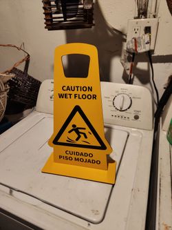 Caution wet floor sign.