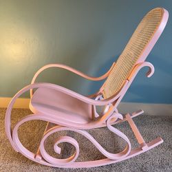 Shabby Chic Pink Bentwood Rocking Chair