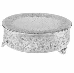 Elegance Round Wedding Cake Stand, 22” Inch, Silver $75 OBO
