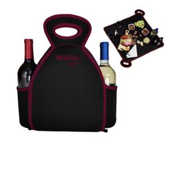 Lunch Bag with 2 Drink Holders-Color: Black/Red