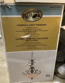 Carina 3-Light Aged Bronze Pendant with Tea-Stained Glass Shade