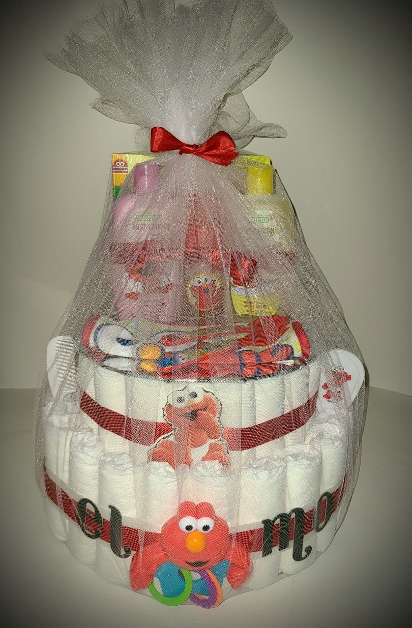 "Elmo" - Diaper Cake Giftset! 🤰👶🧷🎂🎁