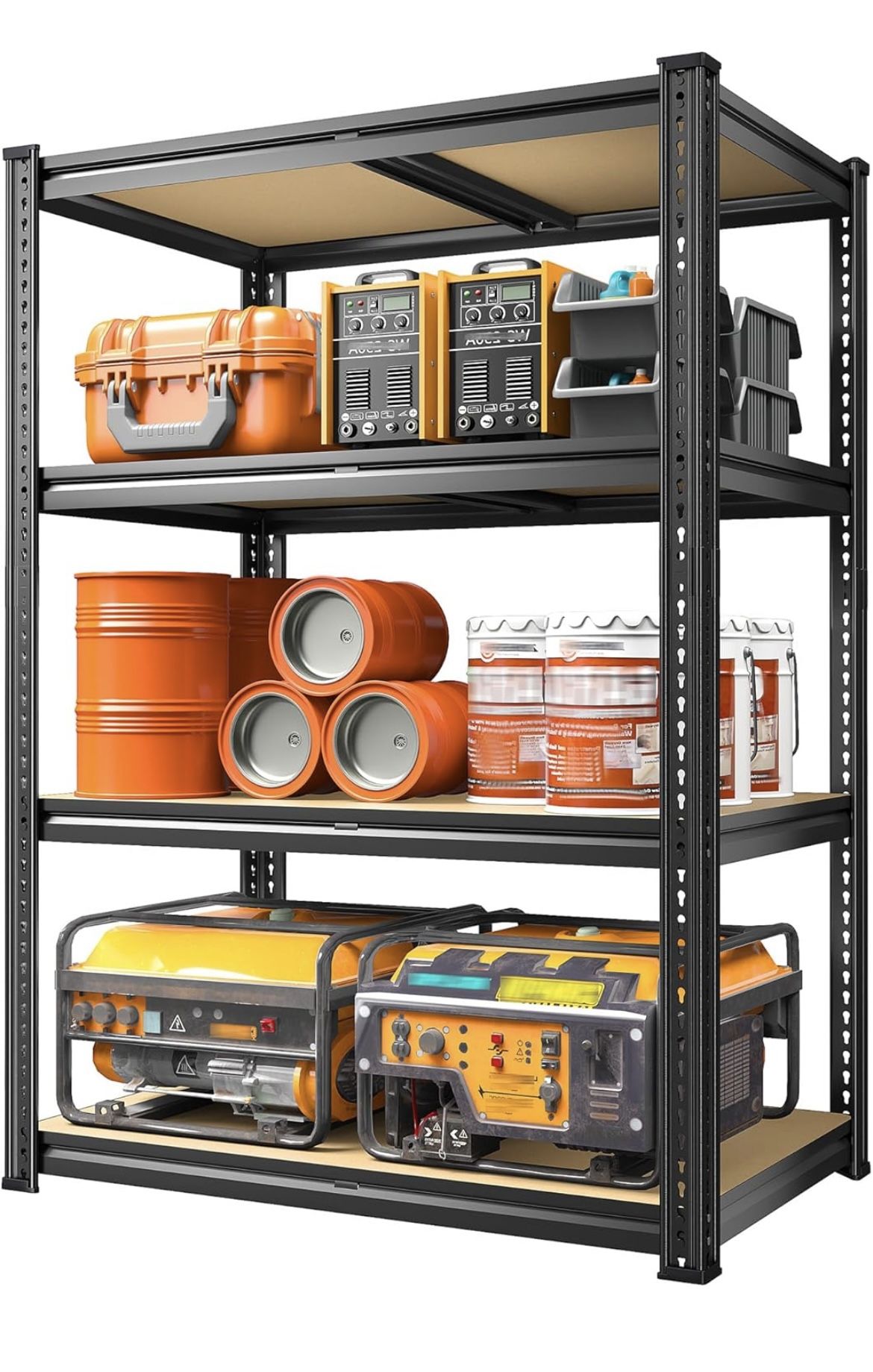 4 Tier Garage Shelves Adjustable Metal Shelf for Kitchen Basement Pantry Warehouse 35.45" W x 17.72" D x 60.05" H