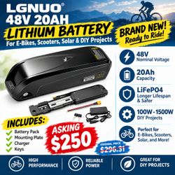 48V25Ah Battery, suitable for 100W-1500W DIY Projects