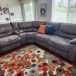 sectional reclining leather couch