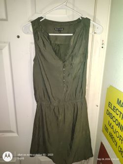 Express Olive Green Sleeveless Mini Dress