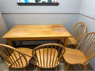 Solid Wood Dining Table Set with 4 Chairs - $70 OBO