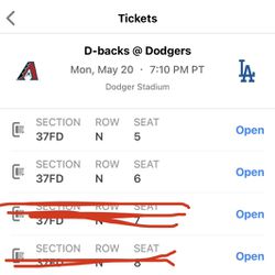 2 Dodgers Tix Monday 5/20