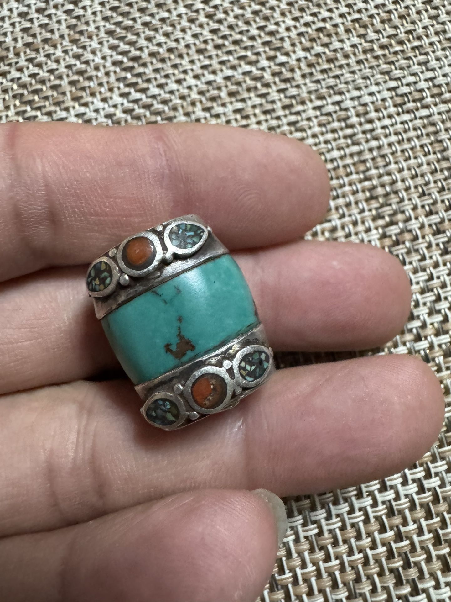 Vintage Tibetan Sterling Silver 925 Turquoise Pendant /amulet