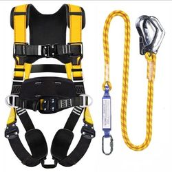 WHITEDEW Fall Protection Premium Safety Harness with Shock Absorbing Lanyard
