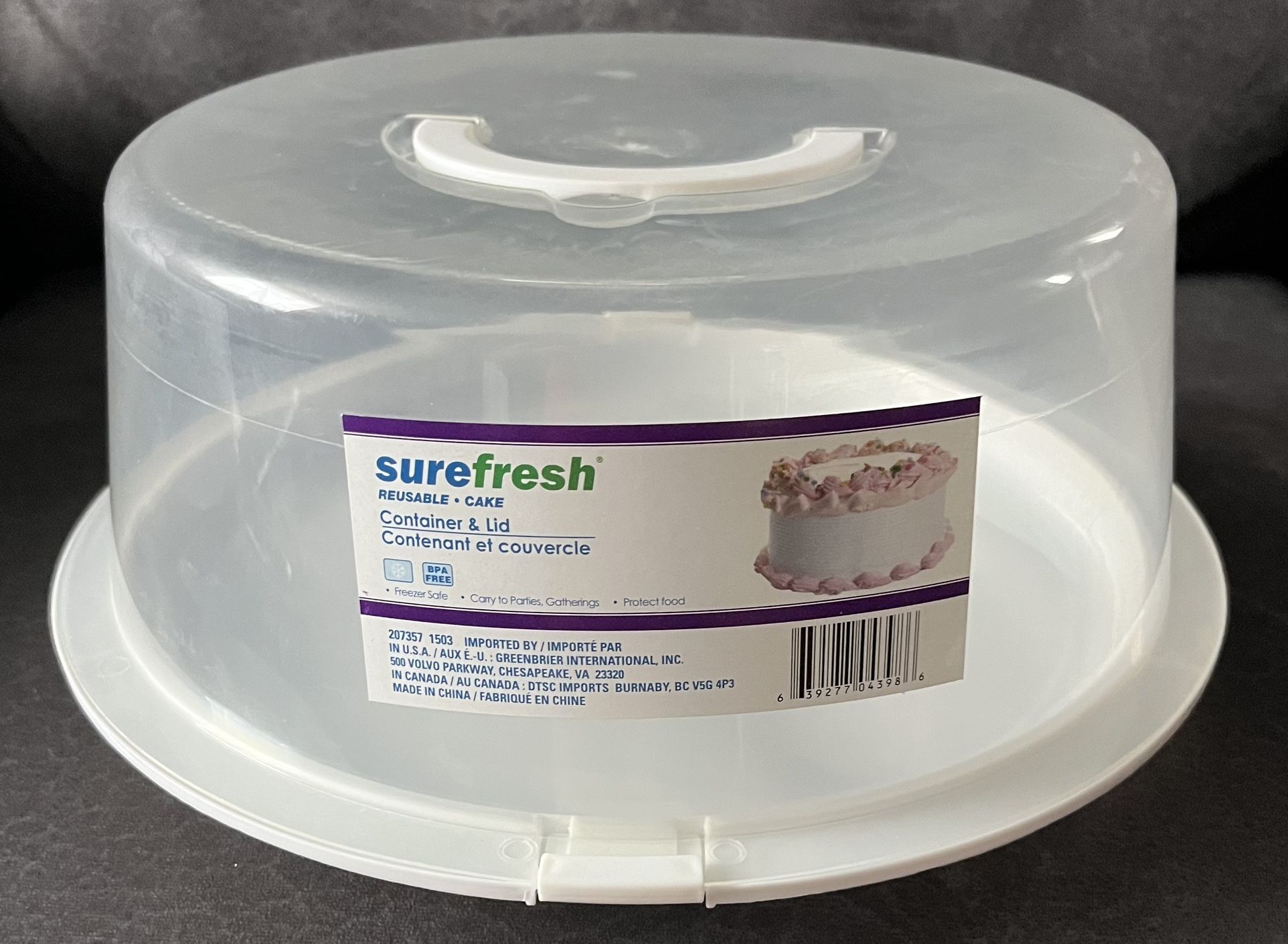 Surefresh Cake Container With Lid