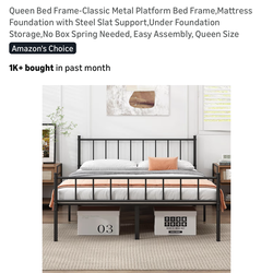 Queen bed frame + queen mattress