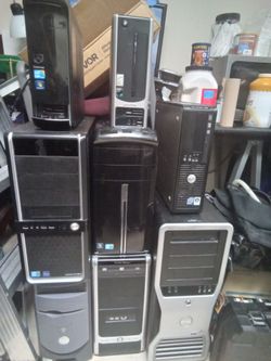 Lot 18 desktops computers Dell Emachine Gateway
Celeron , amd , dual core , i3, i5 processors
From 256mb to 8gb RAM