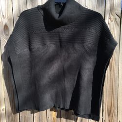 Nurture Black Poncho Sweater