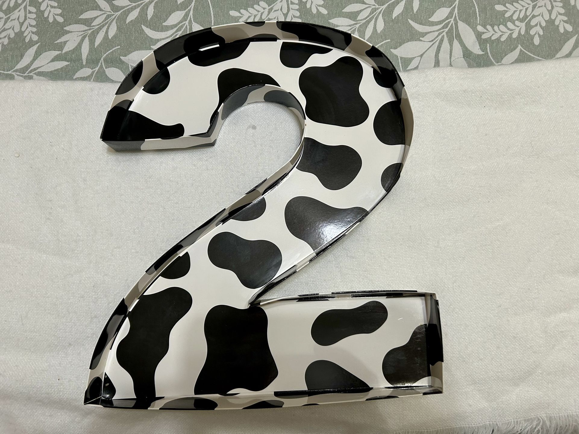 Number 2 Cow Print Cardboard Charcuterie Board