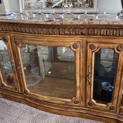 Buffet  With Marble Top Glass/ Mirror 