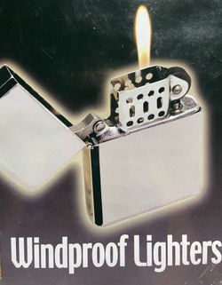 Windproof Lighters Flip Top- Refillable w/Lighter Fluid 