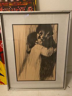 Aldo Luongo 1969 "Young Lovers" Framed