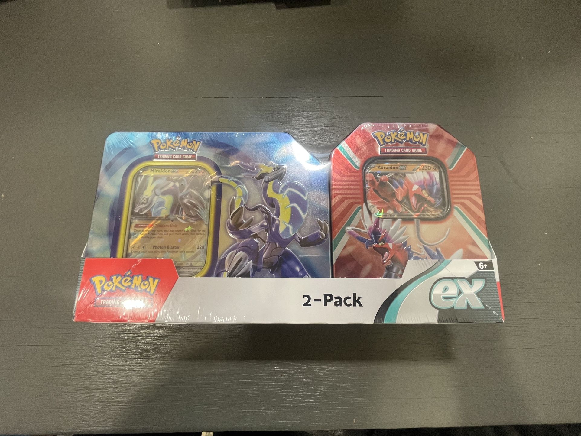 Pokémon TCG Koraidon & Miraidon Costco 2-Pack Tins – 9 Booster Packs– New Sealed