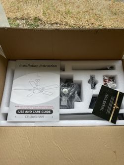 Ceiling Fan with Remote Control, Ceiling Fans 52" Outdoor/Indoor with 6 Speeds Reversible DC Motor Ceiling Fans No Lights Modern Black for Kitchen,