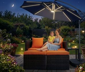 Outdoor Patio Furniture 4 PCS Rattan Sofa Wicker Chair Cushions Table Set Chairs