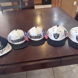 Raiders hats with autographs