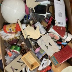 14 X 18 X 10 Box Of Craft Supplies