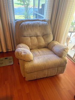 Beige Microfiber Recliner Chair