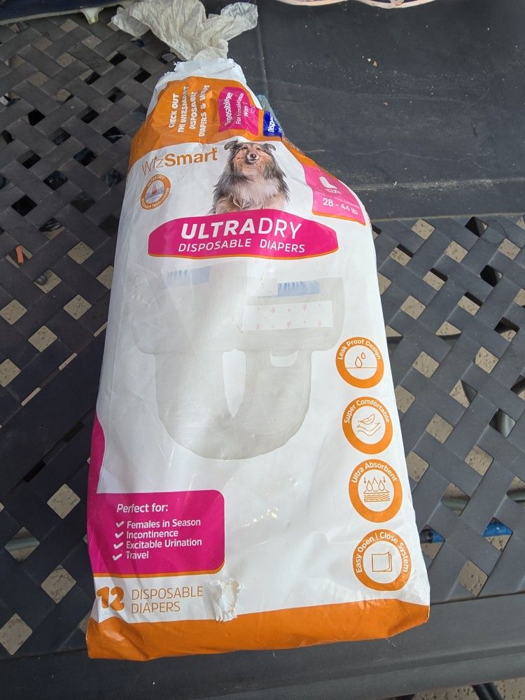 Dog Disposable Diapers Sz L 28-44 Lbs