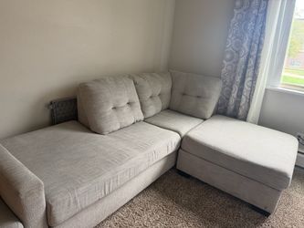 Gray Sectional Sofa with ottoman