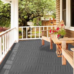 Plastic Interlocking Deck Tiles, 34 Pack