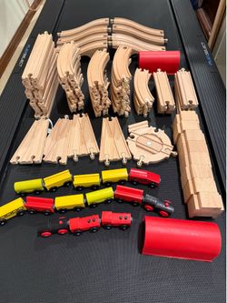 IKEA  wooden train tracks—-94 pieces