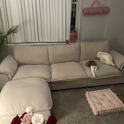 Modular Cloud Couch W/ Ottoman 